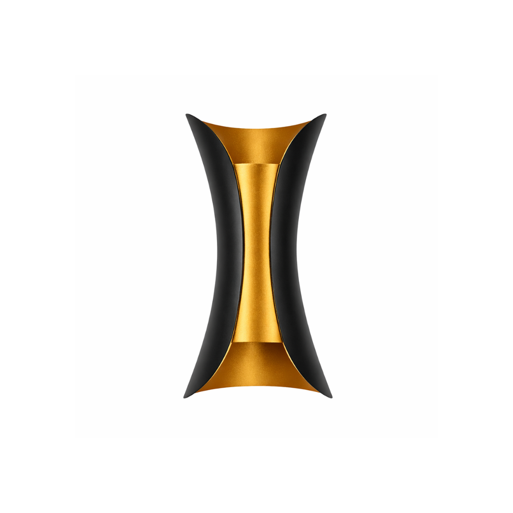 Black Outdoor Wall Light | Modern Curved Exterior Sconce | IP65 Aluminium