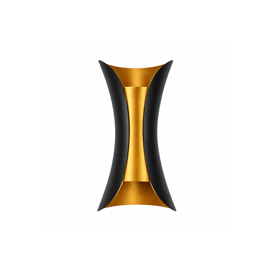 Black Outdoor Wall Light | Modern Curved Exterior Sconce | IP65 Aluminium