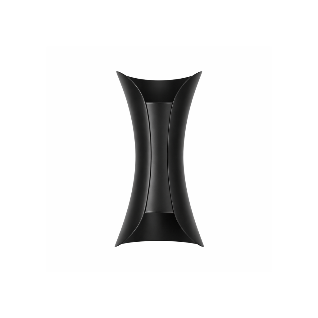 Black Outdoor Wall Light | Modern Curved Exterior Sconce | IP65 Aluminium