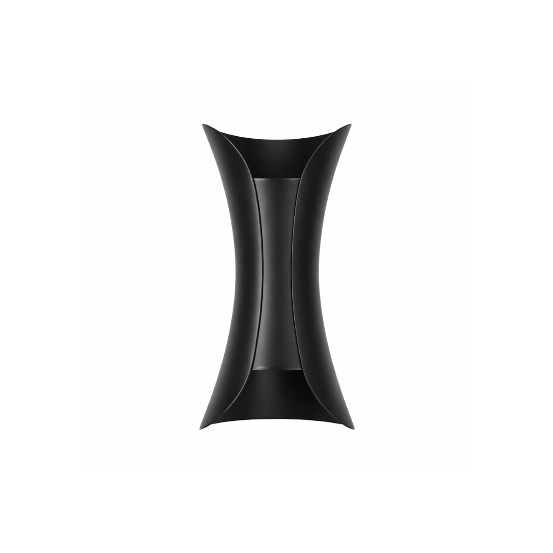Black Outdoor Wall Light | Modern Curved Exterior Sconce | IP65 Aluminium