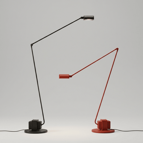 Adjustable Floor Lamp | Slim Metal LED Reading Lamp with Articulated Arm Lamps for modern home decor in Black color