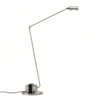 Adjustable Floor Lamp | Slim Metal LED Reading Lamp with Articulated Arm Lamps for modern home decor in Nickel color