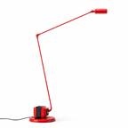 Adjustable Floor Lamp | Slim Metal LED Reading Lamp with Articulated Arm Lamps for modern home decor in Red color