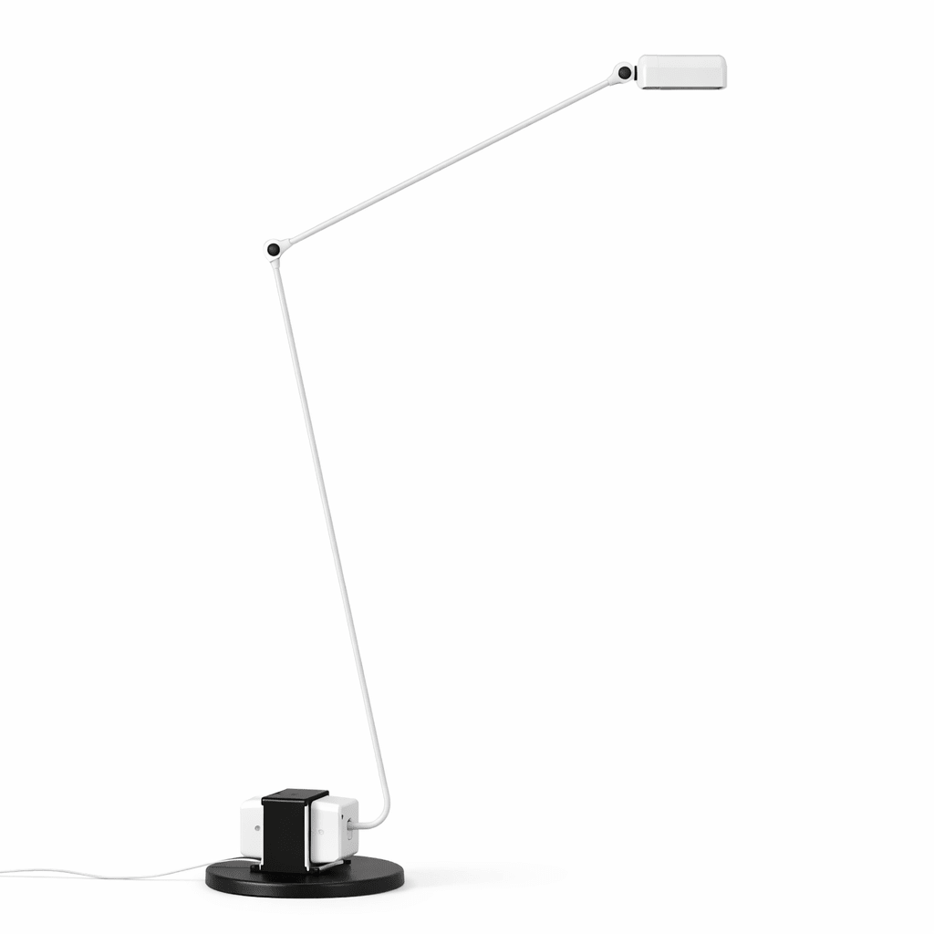 Adjustable Floor Lamp | Slim Metal LED Reading Lamp with Articulated Arm Lamps for modern home decor in White color