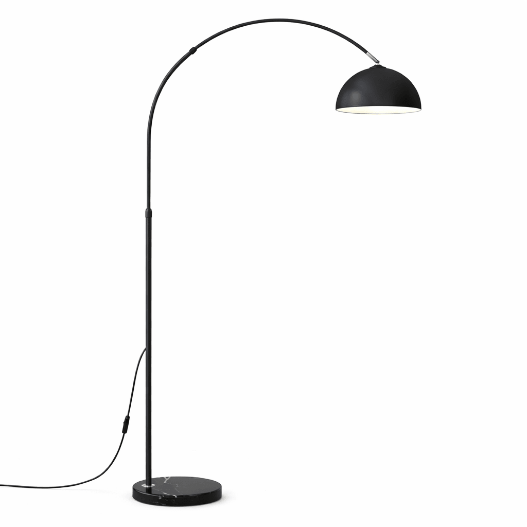 Arc Floor Lamp with Marble Base | Adjustable Modern E27 Living Room Light Floor Lamps for modern home decor in Black color