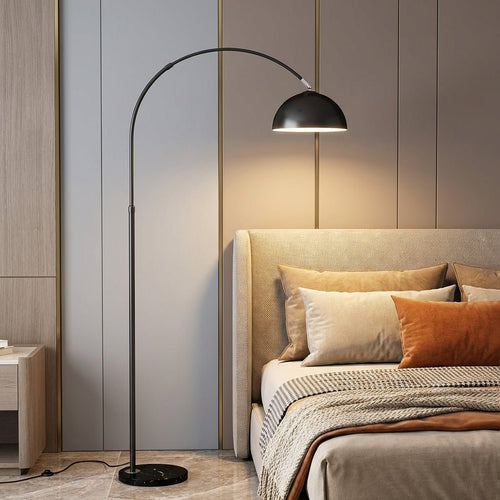 Arc Floor Lamp with Marble Base | Adjustable Modern E27 Living Room Light Floor Lamps for modern home decor in Black color