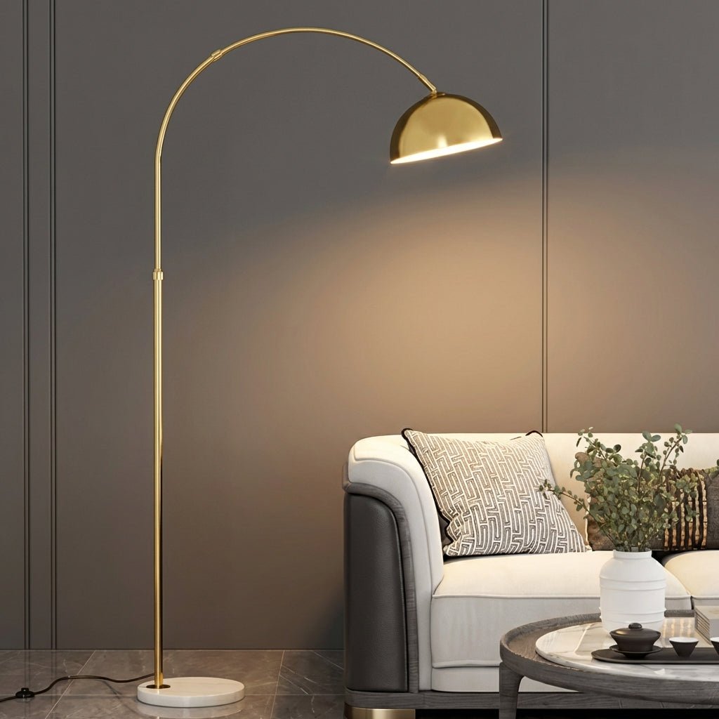 Arc Floor Lamp with Marble Base | Adjustable Modern E27 Living Room Light Floor Lamps for modern home decor in Black color