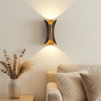 Black Outdoor Wall Light | Modern Curved Exterior Sconce | IP65 Aluminium Outdoor Lighting for modern home decor in Gold/Black color