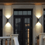 Black Outdoor Wall Light | Modern Curved Exterior Sconce | IP65 Aluminium Outdoor Lighting for modern home decor in Gold/Black color