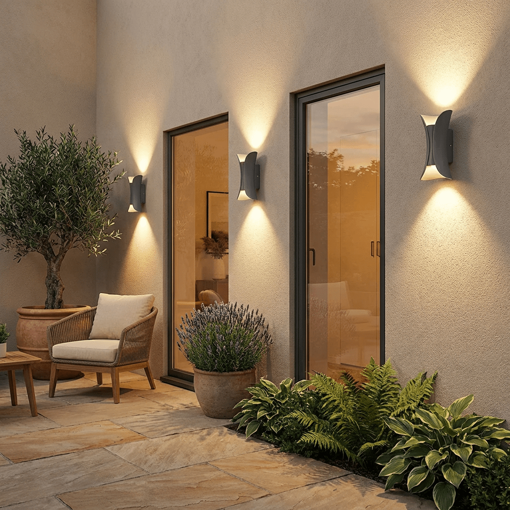 Black Outdoor Wall Light | Modern Curved Exterior Sconce | IP65 Aluminium Outdoor Lighting for modern home decor in Gold/Black color