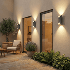 Black Outdoor Wall Light | Modern Curved Exterior Sconce | IP65 Aluminium Outdoor Lighting for modern home decor in Gold/Black color