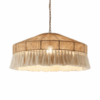 Bohemian Hemp Rope Chandelier | Rattan Tassel Pendant Light for Dining Room Lighting for modern home decor in Octagonal color