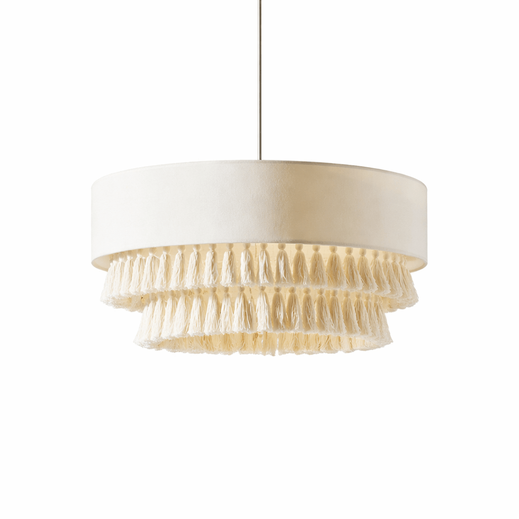 Bohemian Hemp Rope Chandelier | Rattan Tassel Pendant Light for Dining Room Lighting for modern home decor in Tiered color