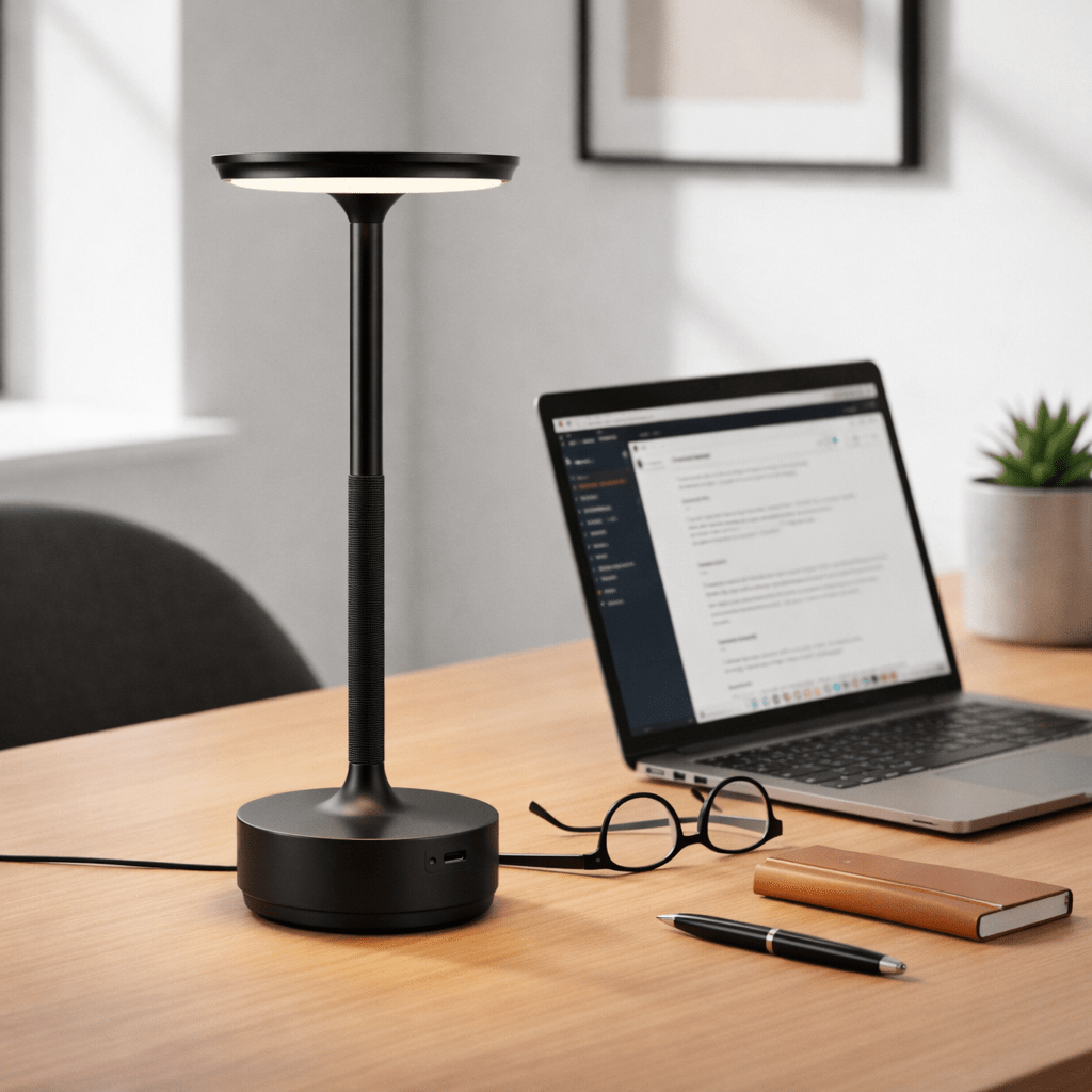 Cordless LED Table Lamp | Touch Control Rechargeable Ambient Light for Bedroom & Dining Lamps for modern home decor in Gold color