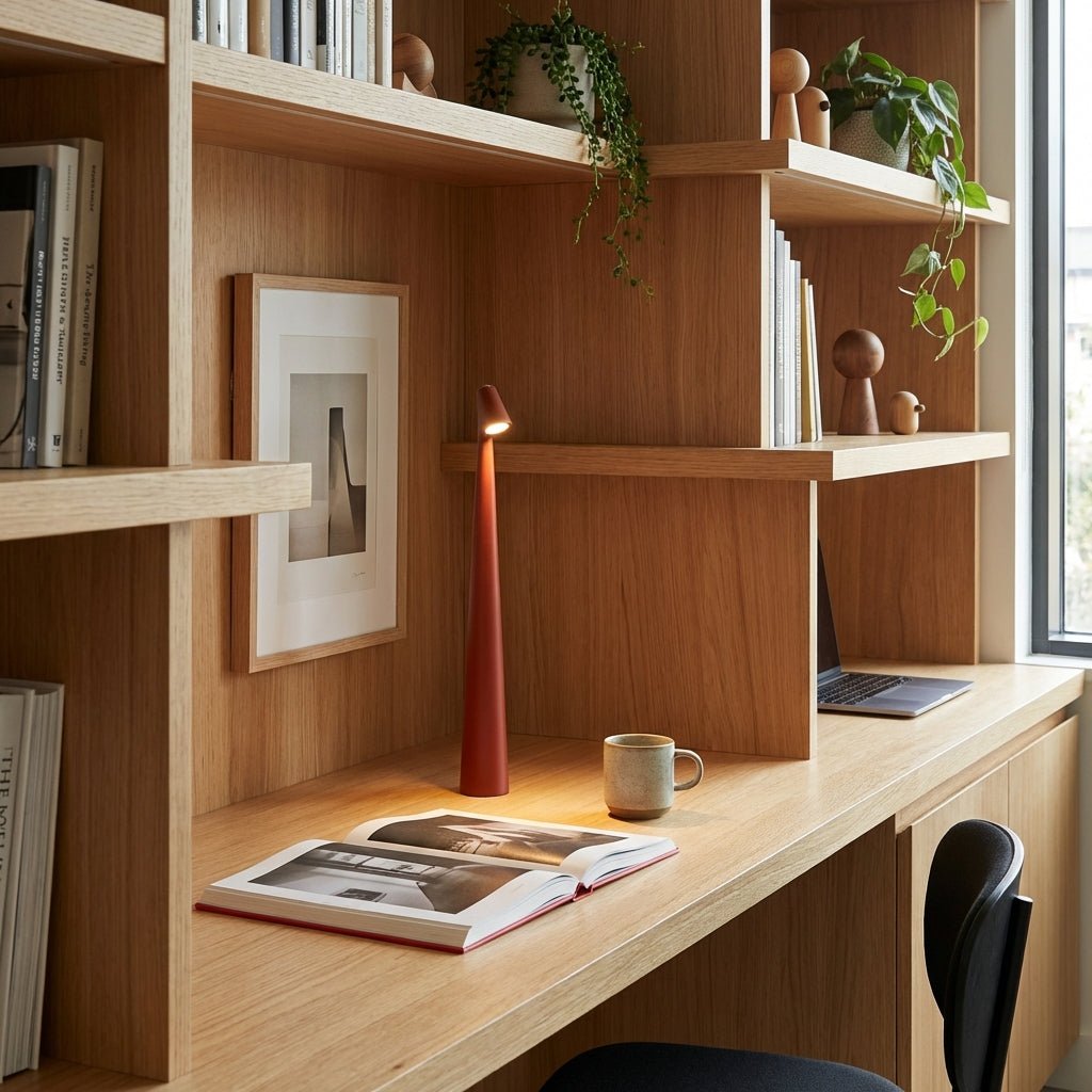 Cordless LED Table Lamp | Wireless Dimmable Aluminium Desk & Bedside Lamp Lamps for modern home decor in Black color