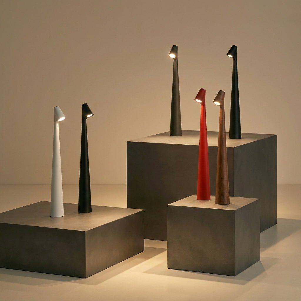 Cordless LED Table Lamp | Wireless Dimmable Aluminium Desk & Bedside Lamp Lamps for modern home decor in Black color