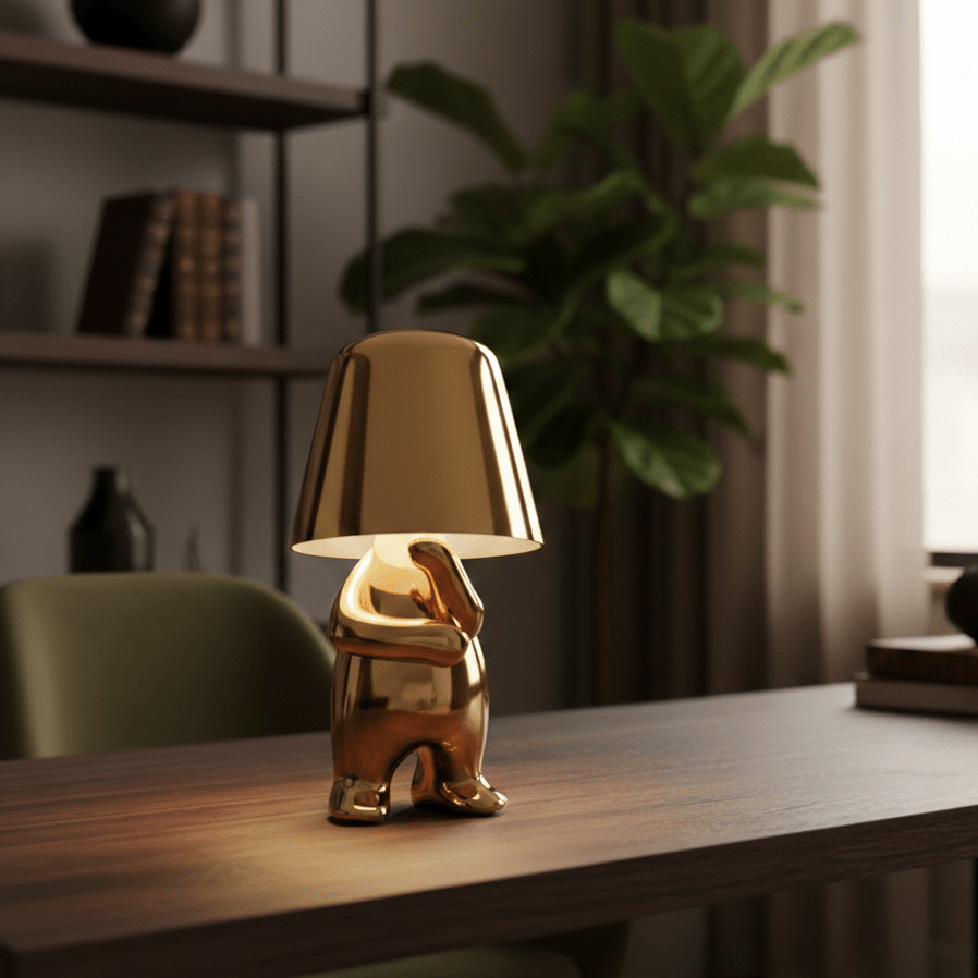 Cordless Table Lamp Character | Cordless Touch LED Accent Lamp for Bedroom and Living Room Lamps for modern home decor in Gold color