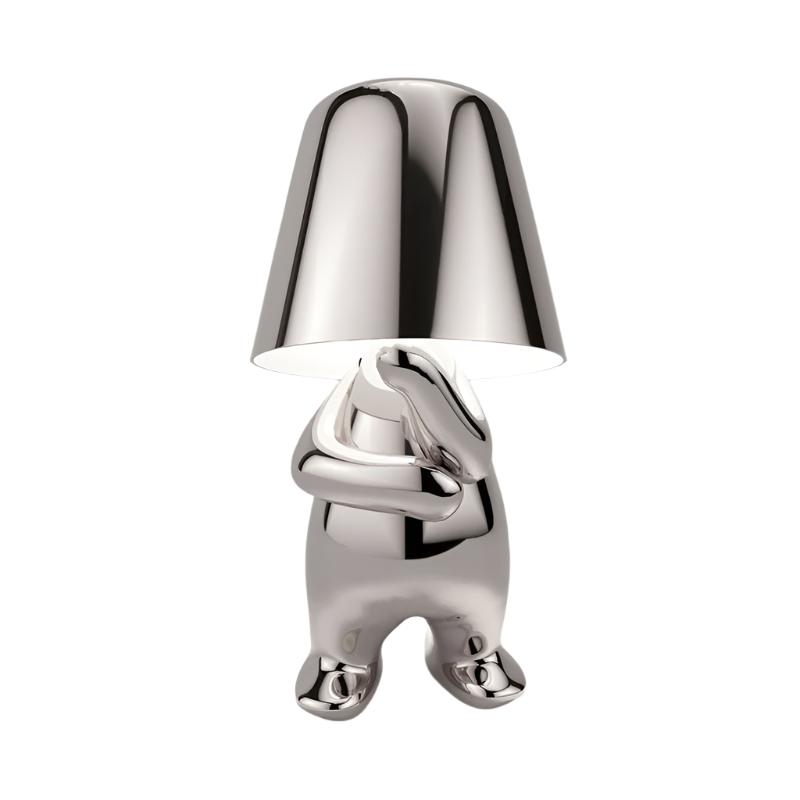 Cordless Table Lamp Character | Cordless Touch LED Accent Lamp for Bedroom and Living Room Lamps for modern home decor in Silver color