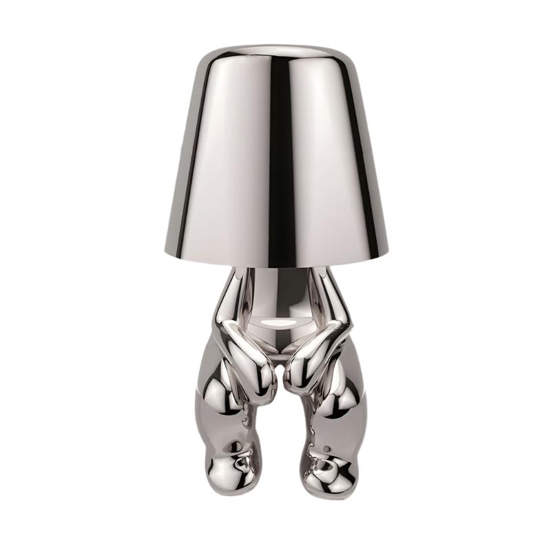 Cordless Table Lamp Character | Cordless Touch LED Accent Lamp for Bedroom and Living Room Lamps for modern home decor in Silver color