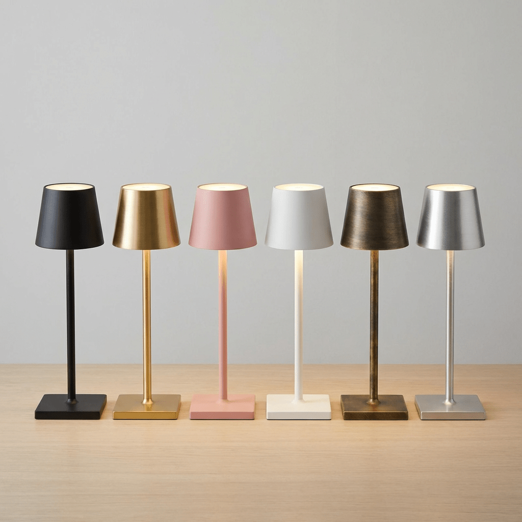 Cordless Table Lamp | Scandinavian Minimalist Aluminium LED Lamp with Touch Control Lamps for modern home decor in Black color