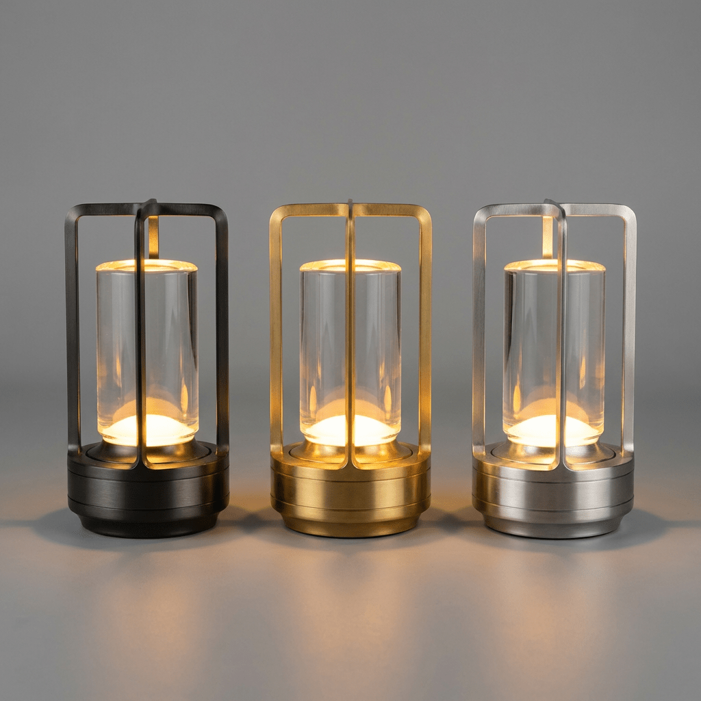 Crystal Table Lamp | Touch Control Stainless Steel Bedside LED Lamp Lamps for modern home decor in Black color