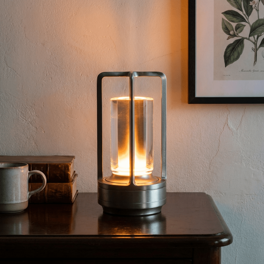 Crystal Table Lamp | Touch Control Stainless Steel Bedside LED Lamp Lamps for modern home decor in Black color