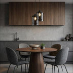 Double Glass Pendant Light | Modern Mid - Century Kitchen & Dining Hanging Light Lighting - Pendant Lights for modern home decor in Smoke Grey color