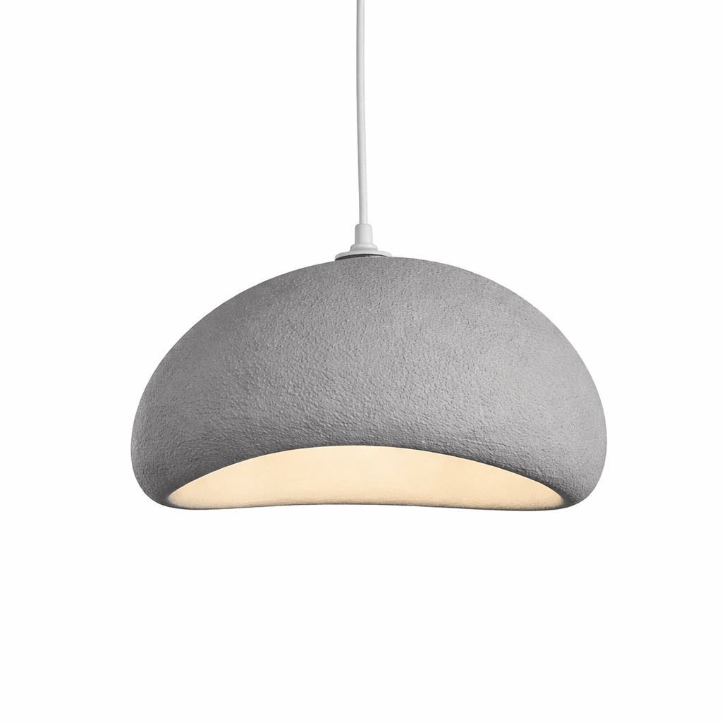 Fiberglass Pendant Light | Minimalist Wabi Sabi Design for Kitchen Lighting Lighting for modern home decor in Grey color
