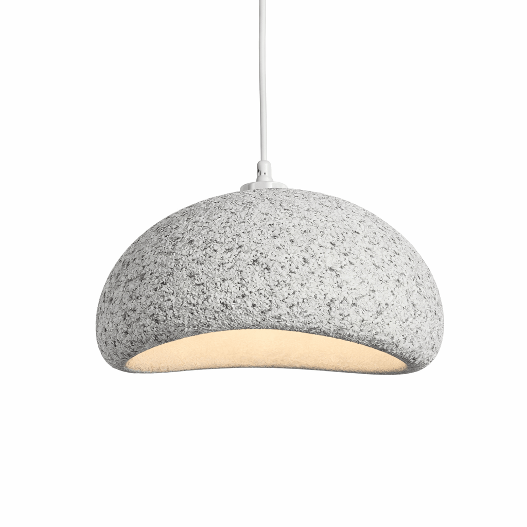 Fiberglass Pendant Light | Minimalist Wabi Sabi Design for Kitchen Lighting Lighting for modern home decor in Stone color