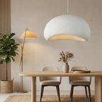 Fiberglass Pendant Light | Minimalist Wabi Sabi Design for Kitchen Lighting Lighting for modern home decor in White color