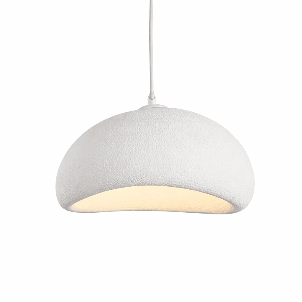 Fiberglass Pendant Light | Minimalist Wabi Sabi Design for Kitchen Lighting Lighting for modern home decor in White color