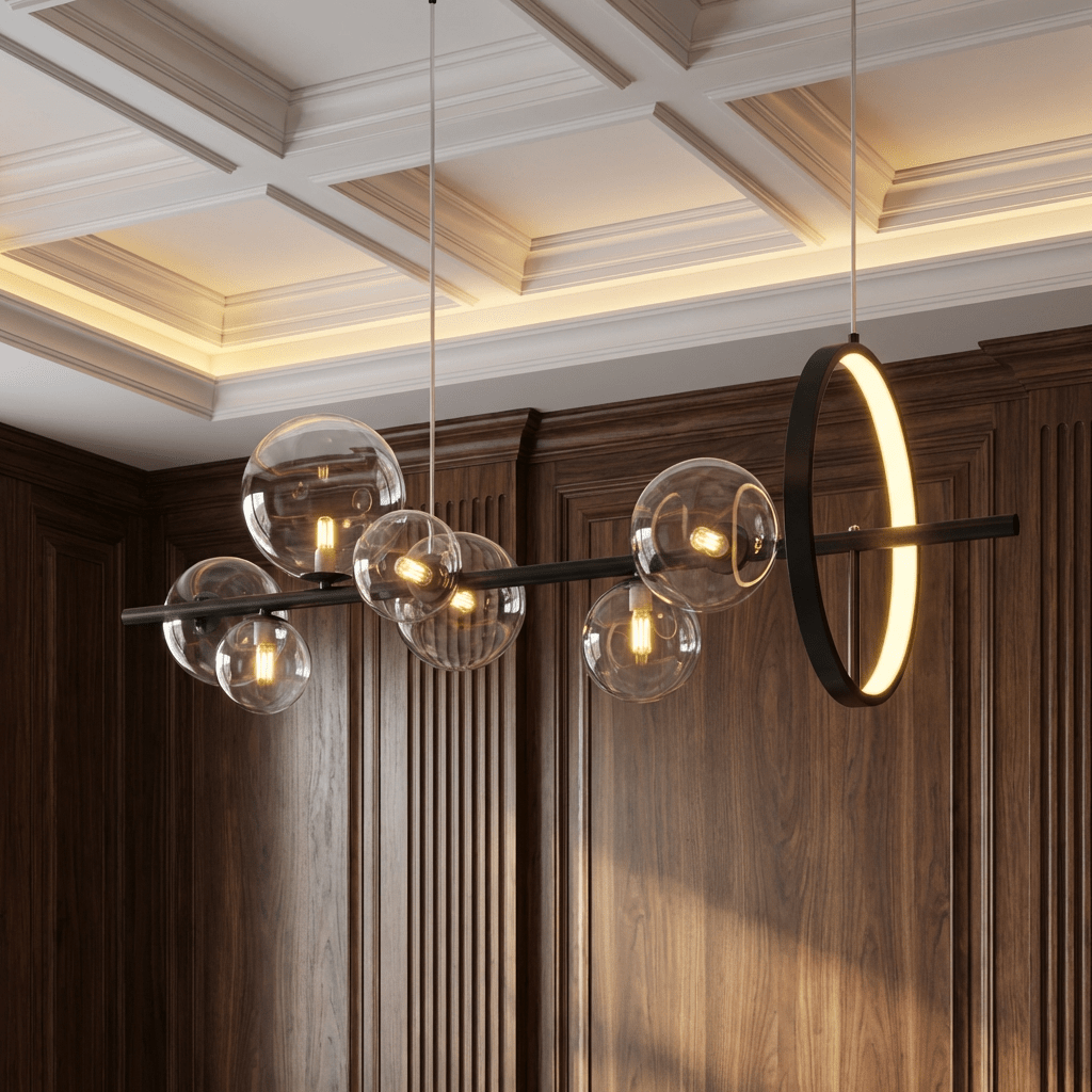 Glass Orbs Pendant Light | Industrial G9 Chandelier for Kitchen & Dining Pendant Lights for modern home decor in 90cm color