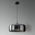 Glass Pendant Light | Hand - Blown Smoke Gray Fixture for Kitchen Island Lighting Lighting for modern home decor in Amber color