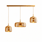 Glass Pendant Light | Hand - Blown Smoke Gray Fixture for Kitchen Island Lighting Lighting for modern home decor in Amber color