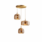 Glass Pendant Light | Hand - Blown Smoke Gray Fixture for Kitchen Island Lighting Lighting for modern home decor in Amber color