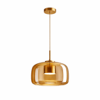 Glass Pendant Light | Hand - Blown Smoke Gray Fixture for Kitchen Island Lighting Lighting for modern home decor in Amber color