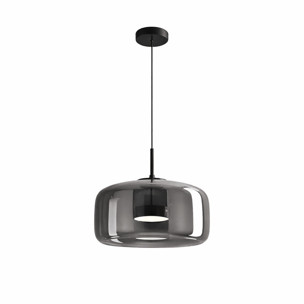 Glass Pendant Light | Hand - Blown Smoke Gray Fixture for Kitchen Island Lighting Lighting for modern home decor in Smoked Grey color