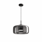 Glass Pendant Light | Hand - Blown Smoke Gray Fixture for Kitchen Island Lighting Lighting for modern home decor in Smoked Grey color