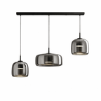 Glass Pendant Light | Hand - Blown Smoke Gray Fixture for Kitchen Island Lighting Lighting for modern home decor in Smoked Grey color