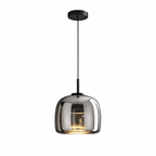 Glass Pendant Light | Hand - Blown Smoke Gray Fixture for Kitchen Island Lighting Lighting for modern home decor in Smoked Grey color