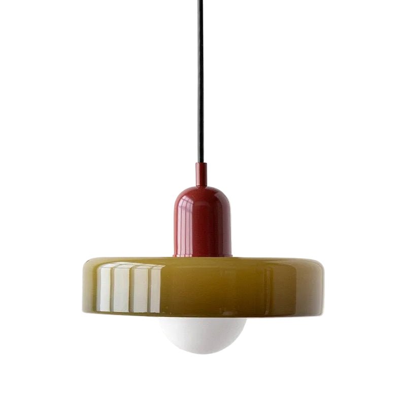 Glass Pendant Light | Modern Brushed Metal Adjustable Kitchen Hanging Fixture Pendant Lights for modern home decor in Brown Glass color