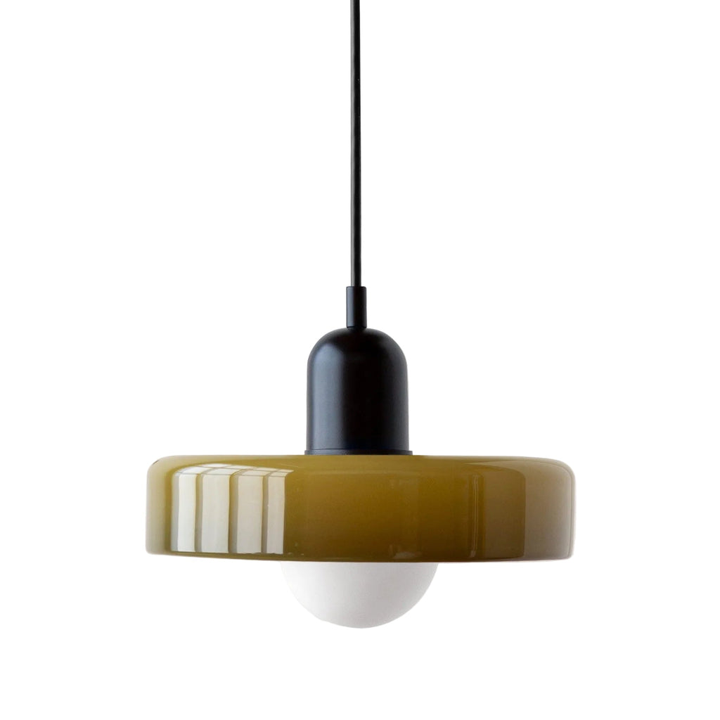 Glass Pendant Light | Modern Brushed Metal Adjustable Kitchen Hanging Fixture Pendant Lights for modern home decor in Brown Glass color