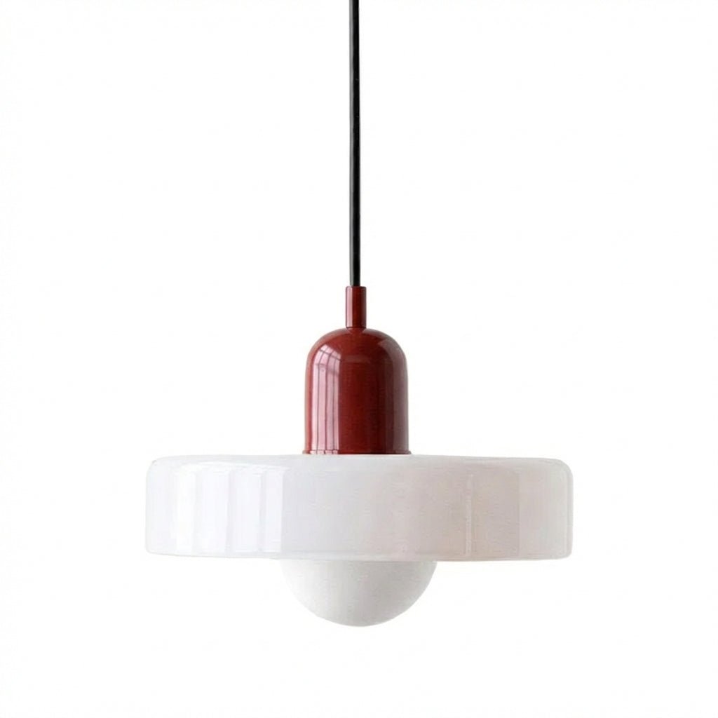 Glass Pendant Light | Modern Brushed Metal Adjustable Kitchen Hanging Fixture Pendant Lights for modern home decor in White Glass color