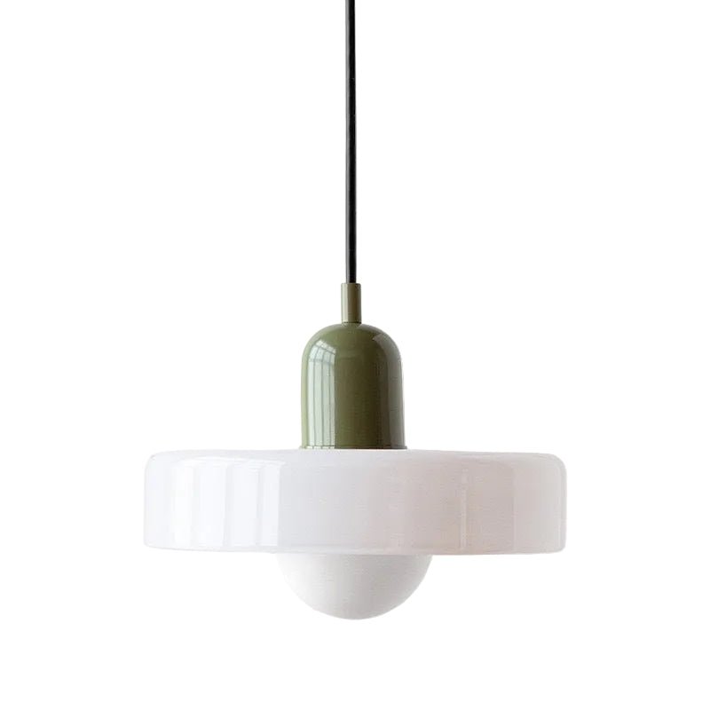 Glass Pendant Light | Modern Brushed Metal Adjustable Kitchen Hanging Fixture Pendant Lights for modern home decor in White Glass color
