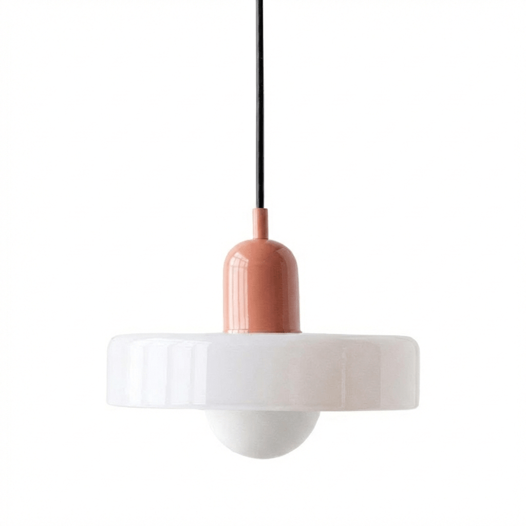 Glass Pendant Light | Modern Brushed Metal Adjustable Kitchen Hanging Fixture Pendant Lights for modern home decor in White Glass color