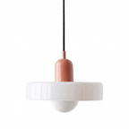 Glass Pendant Light | Modern Brushed Metal Adjustable Kitchen Hanging Fixture Pendant Lights for modern home decor in White Glass color