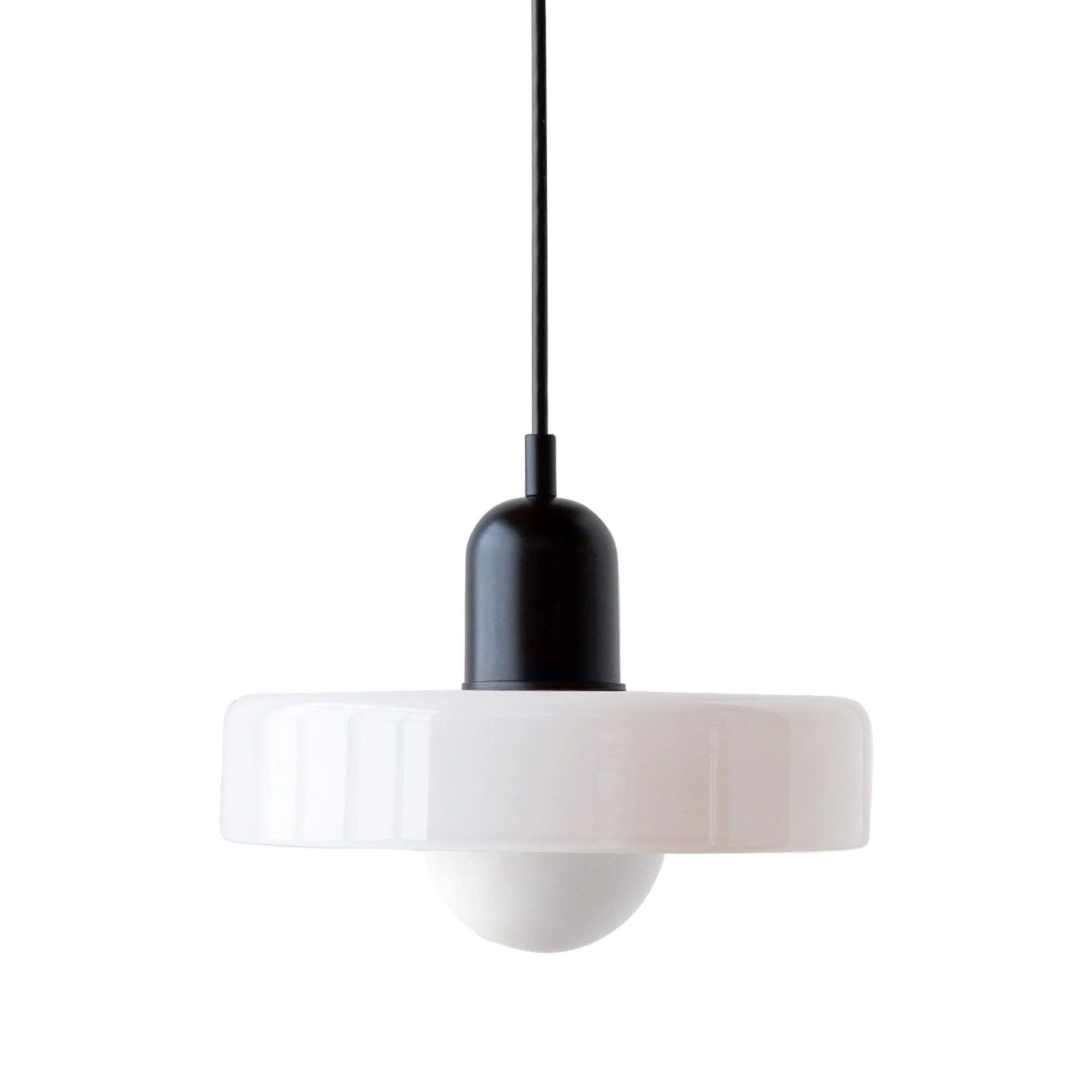 Glass Pendant Light | Modern Brushed Metal Adjustable Kitchen Hanging Fixture Pendant Lights for modern home decor in White Glass color