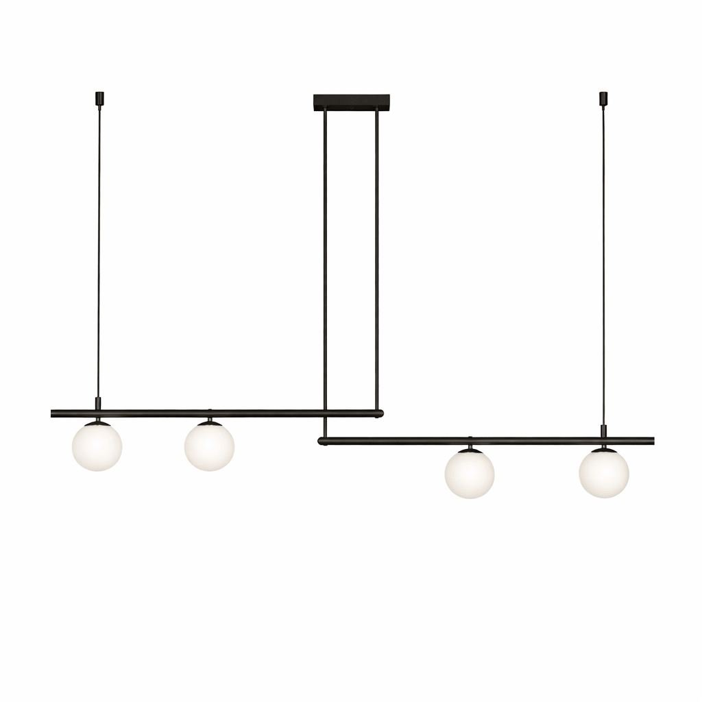 Glass Pendant Light | Nordic Adjustable Height Kitchen Lighting Fixture Lighting for modern home decor in Black color