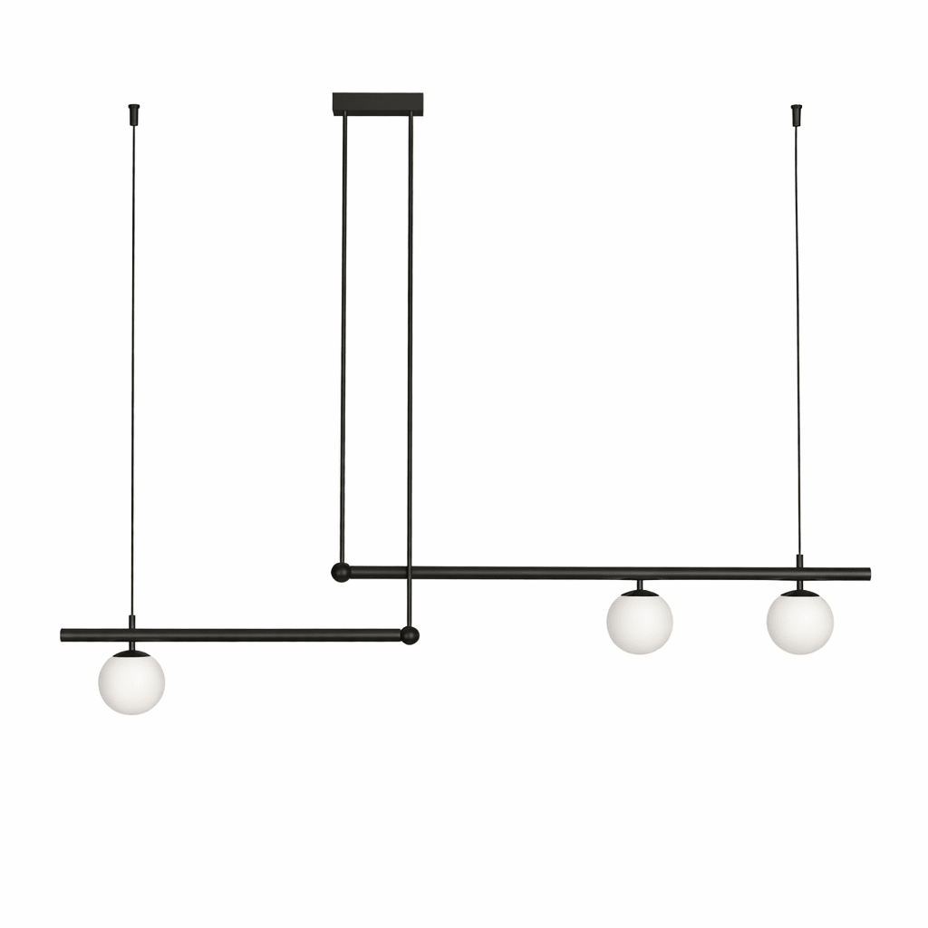Glass Pendant Light | Nordic Adjustable Height Kitchen Lighting Fixture Lighting for modern home decor in Black color