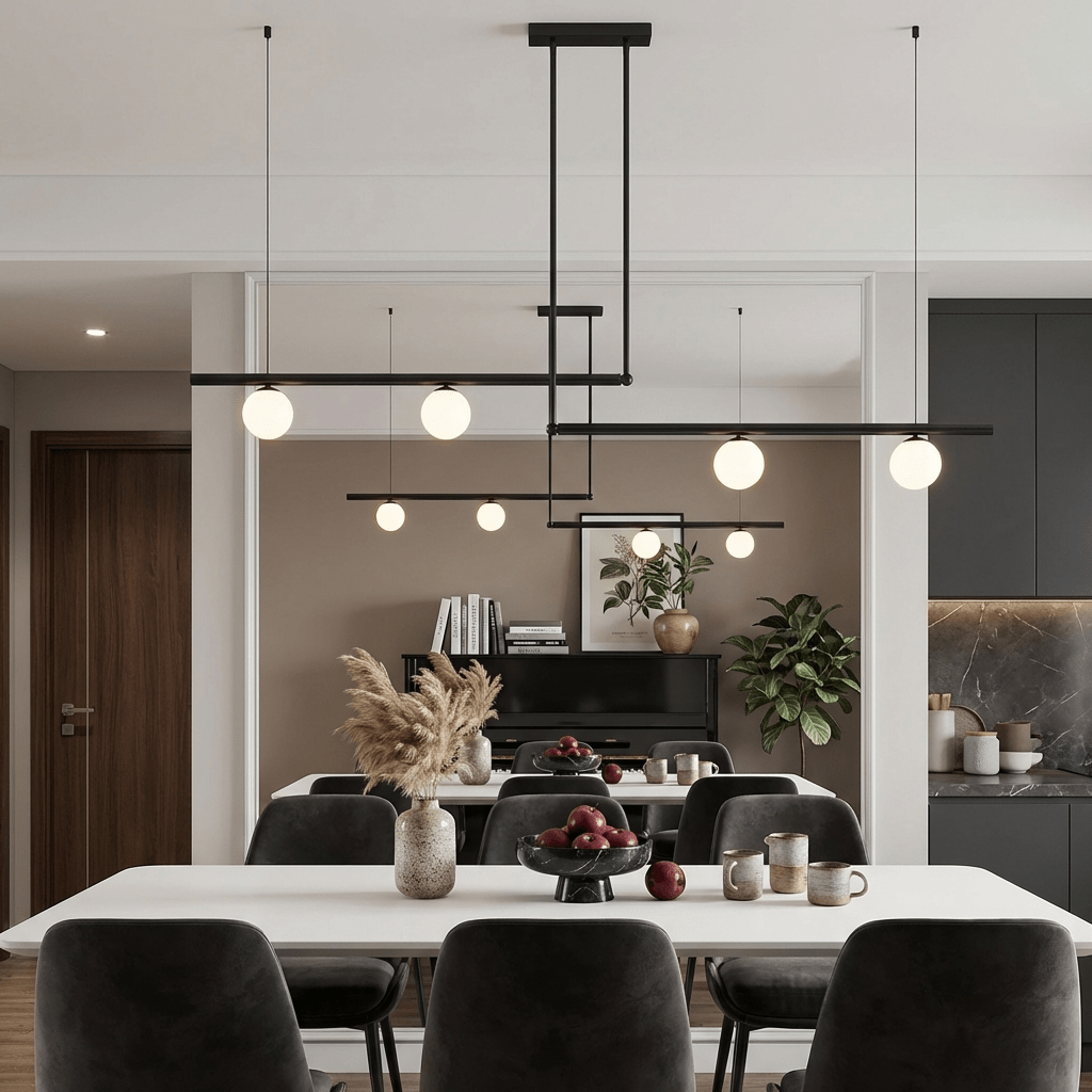 Glass Pendant Light | Nordic Adjustable Height Kitchen Lighting Fixture Lighting for modern home decor in Gold color